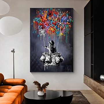 Stylish Framed Banksy Wall Art Ready to Hang