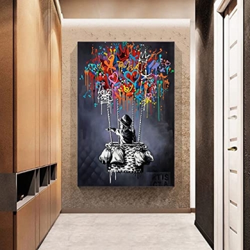 Stylish Framed Banksy Wall Art Ready to Hang