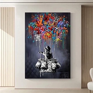 Stylish Framed Banksy Wall Art Ready to Hang