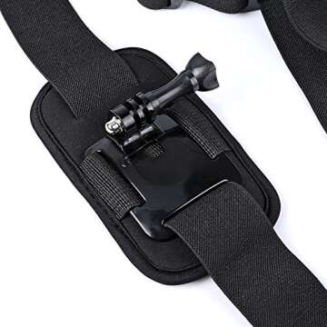 Hapurs Shoulder Strap Mount Harness Single Shoulder Video Camera Shoulder Chest Strap Supports Belt for GoPro Hero 2 3 GoPro HD GoPro HERO 3+ Hero 4 Hero 4 Session Hero 5 Session Gopro Hero 5 Hero 6