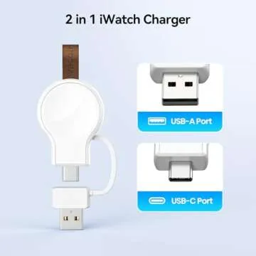 NEWDERY USB-C Charger for Apple Watch, Portable Magnetic Charger, Travel Cordless Charger Wirelsss Quick Charge for Apple Watch Series 8 SE 7 6 5 4 3 2 1