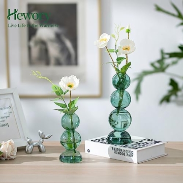 Hewory Artistic Glass Bubble Vases Set for Home Decor