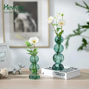 Hewory Artistic Glass Bubble Vases Set for Home Decor