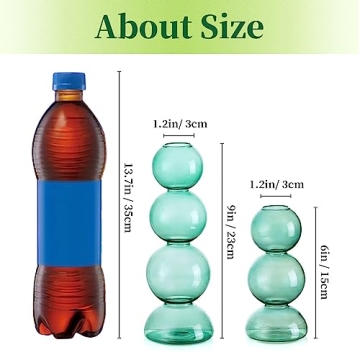 Hewory Artistic Glass Bubble Vases Set for Home Decor