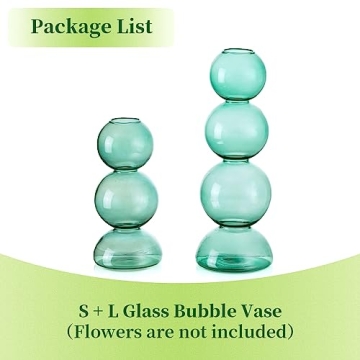 Hewory Artistic Glass Bubble Vases Set for Home Decor