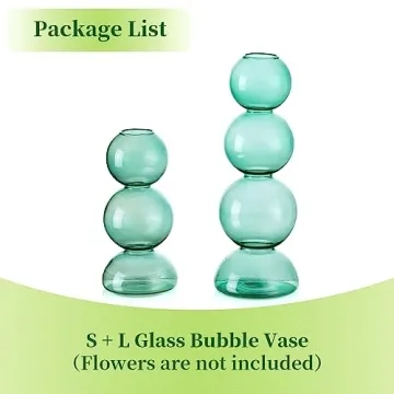 Hewory Artistic Glass Bubble Vases Set for Home Decor