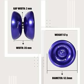 Yomega Maverick - Professional Aluminum Metal Yoyo for Kids and Beginners with C Size Ball Bearing for Advanced yo yo Tricks and Responsive Return + Extra 2 Strings & 3 Month Warranty (Purple)