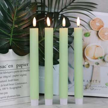 Wondise Flameless Taper Candles with Remote - 6 Pack