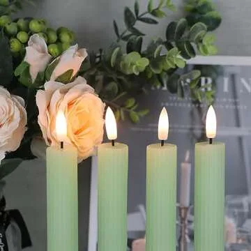 Wondise Flameless Taper Candles with Remote - 6 Pack