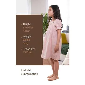 BANGSAUR Girls Vintage Cotton Princess Sleepshirts