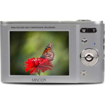 Minolta MND20 44 MP / 2.7K Ultra HD Digital Camera (Silver)