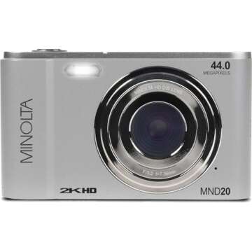Minolta MND20 44 MP / 2.7K Ultra HD Digital Camera (Silver)