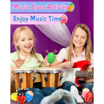 6 Pack Colorful Wooden Musical Shakers for Toddlers