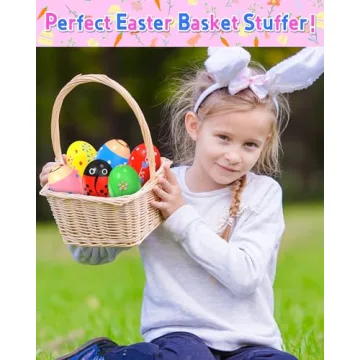 6 Pack Colorful Wooden Musical Shakers for Toddlers