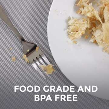 Home Genie Placemats Set, Protect Surfaces, Heat Resistant Dinner Mat, Wipeable Food Grade Place Mats, Woven Vinyl Plate Setting for Kitchen, Dining Room Table Décor Accessories, 18x12