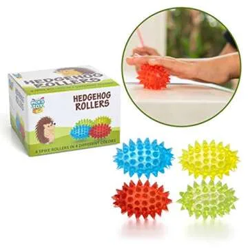 Spiky Balls Stim Toy 4 Pcs Set, Picking Desk Fidgets for Kids & Adults, ADHD Autism, Sensory Fidget ...