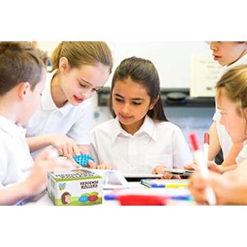 Spiky Balls Stim Toy 4 Pcs Set, Picking Desk Fidgets for Kids & Adults, ADHD Autism, Sensory Fidget Toys for School, Stress Relief and Boost Focus