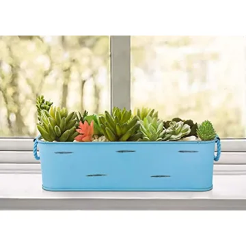 Monarch Abode 20812 Blue Stonewashed Box Planter