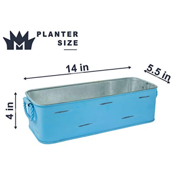 Monarch Abode 20812 Blue Stonewashed Box Planter