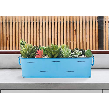 Monarch Abode 20812 Blue Stonewashed Box Planter