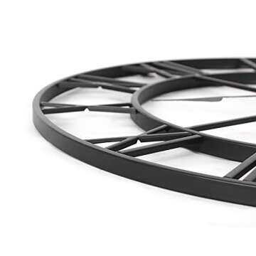 INFINITY TIME Large 30 Inch Wall Clocks for Modern Living Room Decor,Black Metal Roman Numeral Wall Clock Decorative for Dinning Room,Home Office