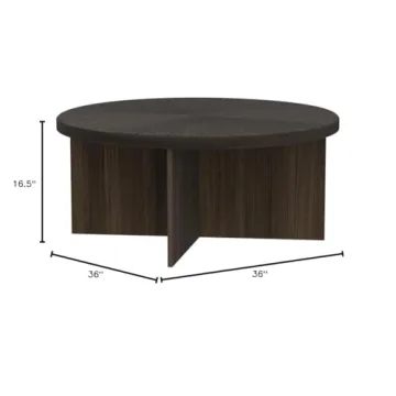 Martha Stewart Sadie Round Wood Coffee Table Elegant Design