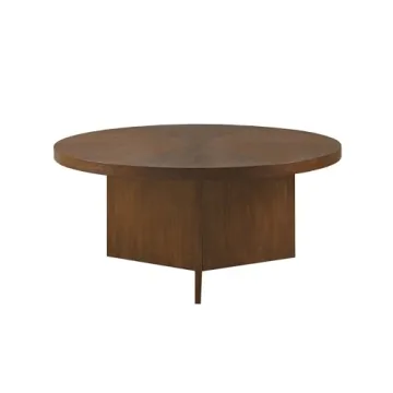Martha Stewart Sadie Round Wood Coffee Table Elegant Design