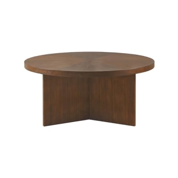 Martha Stewart Sadie Round Wood Coffee Table Elegant Design