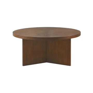 Martha Stewart Sadie Round Wood Coffee Table Elegant Design