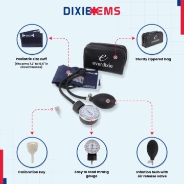 Dixie EMS Pediatric Aneroid Blood Pressure Cuff – Accurate & Durable