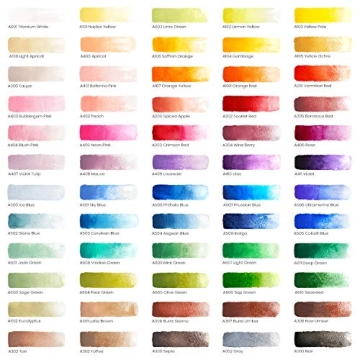 ARTEZA Watercolor Paint Set with 60 Vibrant Colors