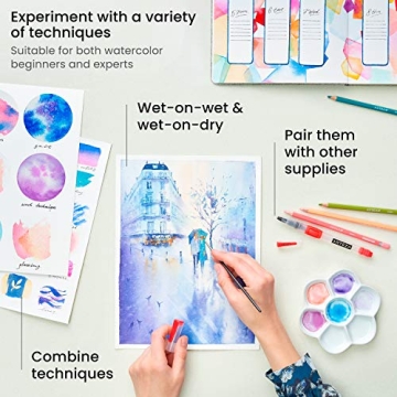 ARTEZA Watercolor Paint Set with 60 Vibrant Colors