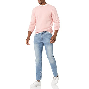Amazon Essentials Men's Fleece Crewneck Sweatshirt (Available in Big & Tall), Pink, Large