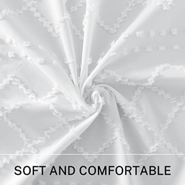 Elegant Boho White Shower Curtain for Stylish Bathrooms