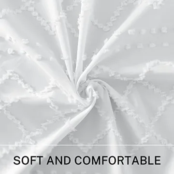 Elegant Boho White Shower Curtain for Stylish Bathrooms