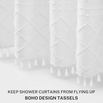 Elegant Boho White Shower Curtain for Stylish Bathrooms