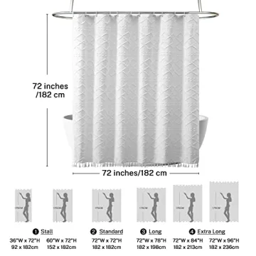 Elegant Boho White Shower Curtain for Stylish Bathrooms