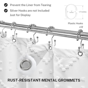 Elegant Boho White Shower Curtain for Stylish Bathrooms