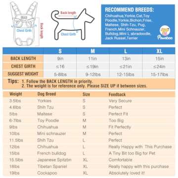 Pawaboo Pet Carrier Backpack, Adjustable Pet Front Cat Dog Carrier Backpack Travel Bag, Legs Out, Ea...