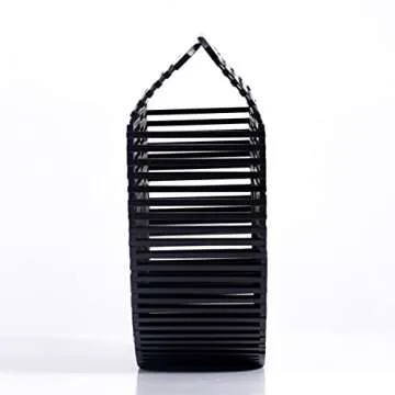 RULER TRUTH Women's Bamboo Handbag by Handmade Straw Bag,Tote Bamboo Purse Natural Basket Bag for Summer Beach…