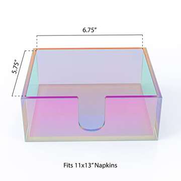 X-FLOAT Rainbow Iridescent Acrylic Napkin Holder