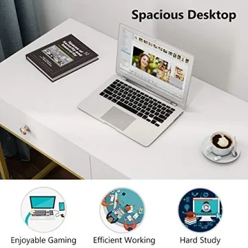 Tribesigns 47 inch Modern Office Desk with Storage Drawers