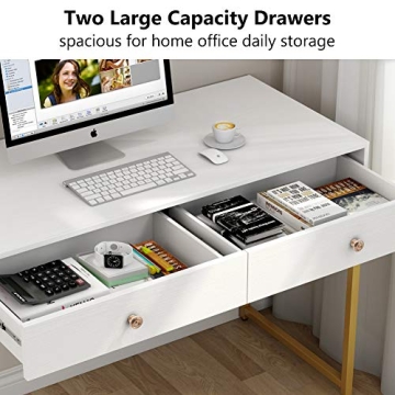 Tribesigns 47 inch Modern Office Desk with Storage Drawers