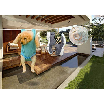 Portable Cotton Clothesline with Carabiner Hooks Travel Home