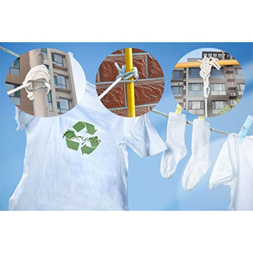 Portable Cotton Clothesline with Carabiner Hooks Travel Home