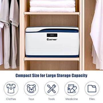 COSTWAY Large Locking Storage Box for Home and Office