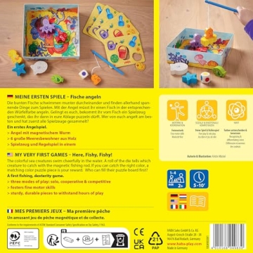 HABA Here Fishy Fishy Magnetic Fishing Game for Toddlers