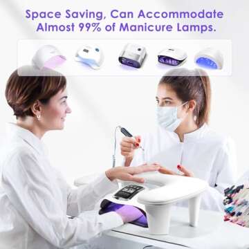 Arm Rest for Nails Tech: U-Shaped Manicure Nail Arm Rest Stand Big White Armrest Microfiber PU Leather Hand Rest Pillow for Acrylic Nail Cushion