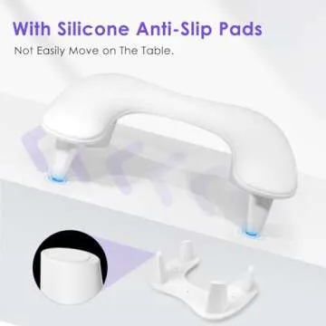 Arm Rest for Nails Tech: U-Shaped Manicure Nail Arm Rest Stand Big White Armrest Microfiber PU Leather Hand Rest Pillow for Acrylic Nail Cushion