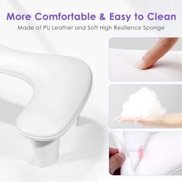 Arm Rest for Nails Tech: U-Shaped Manicure Nail Arm Rest Stand Big White Armrest Microfiber PU Leather Hand Rest Pillow for Acrylic Nail Cushion